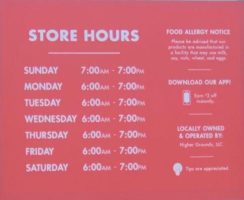 Store hours