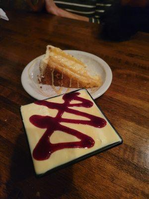 Tres leche cake and passionfruit mousse.