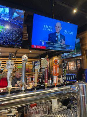 They have the Sunday NFL Ticket but not really a great TV setup to watch the game the only TV's are in the bar