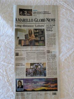 Cover of the Amarillo Globe News