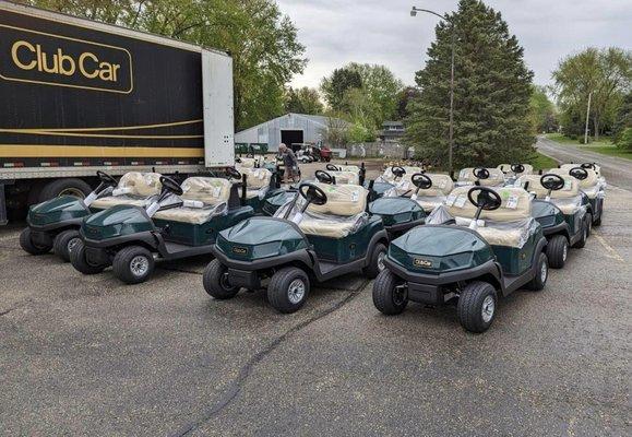 Our new golf carts have arrived! Come out and play 18 holes with us.