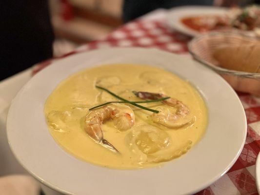 Ravioli with stuffed crab