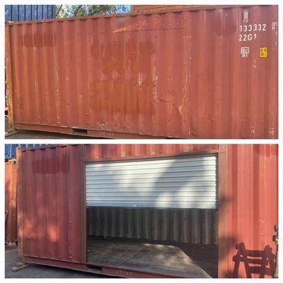 Before and after of another container job.   Contact us if your interested.  The options are endless