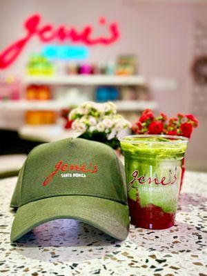 Gene's Strawberry Matcha Latte & Hat