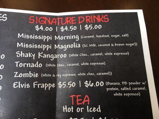 Description of the Signature Drinks