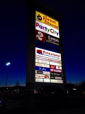 The "White city" shopping center's sign : "Party city" was listed.