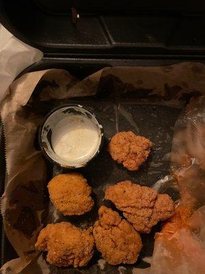 Lemon pepper flavor is great- but 2 of my wings were just tiny (you can see one to the right of the ranch container)