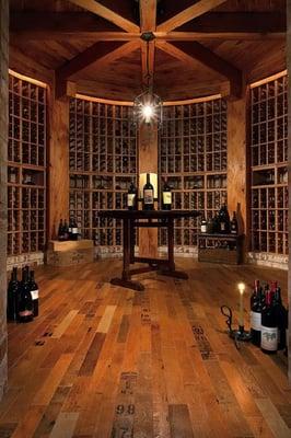 Reclaimed Wine Barrel wood is perfect for wine cellars but can be used for any room in your home or business. Great as counters!