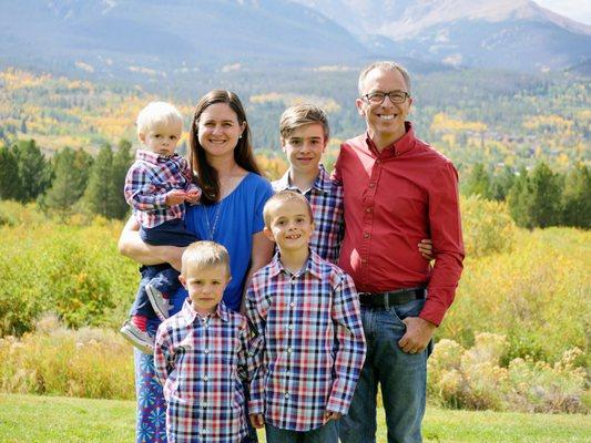 Owners Jason & Janelle Smith with their 4 boys in Silverthorne Colorado