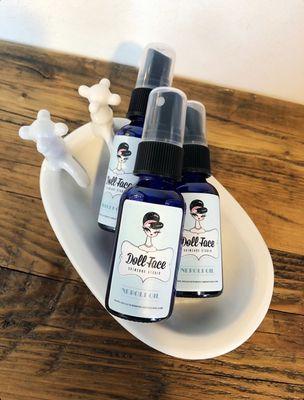 Doll Face Skincare Studio carries their own customized Skincare line.