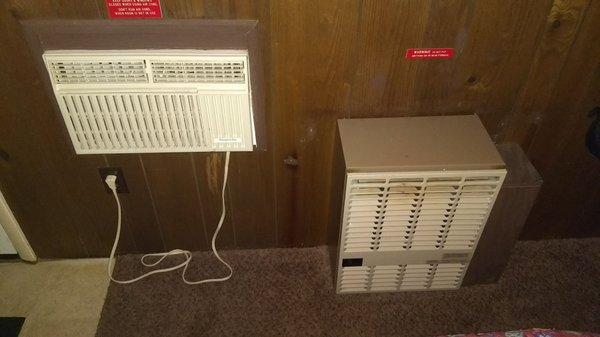 Separate air-conditioning and heater units.