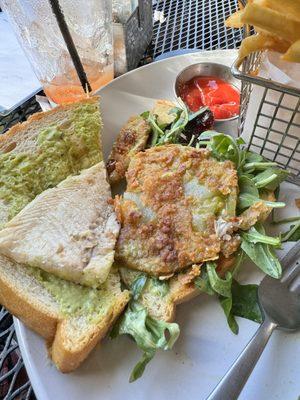 Trout tomato bacon sandwich.