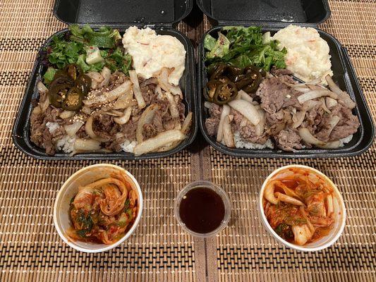 Beef Brisket Plate and Beef Bulgogi Plate