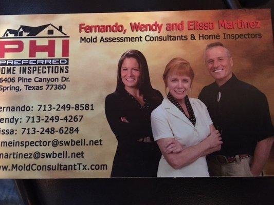 Our home inspection team members