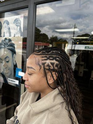 Boho knotless cornrows