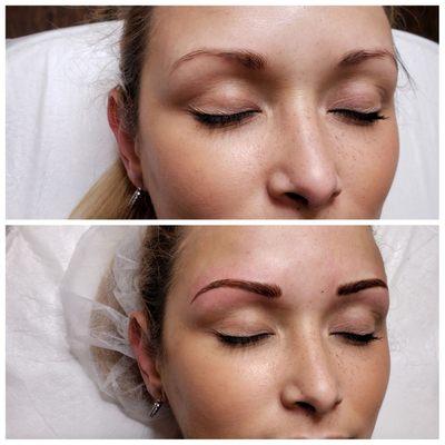 Before and after Microblading