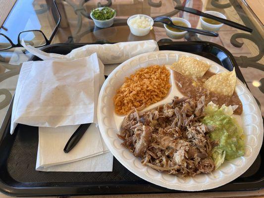 Carnitas platter $12.99 plus tax