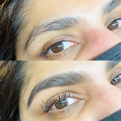 Lash lift and brow wax