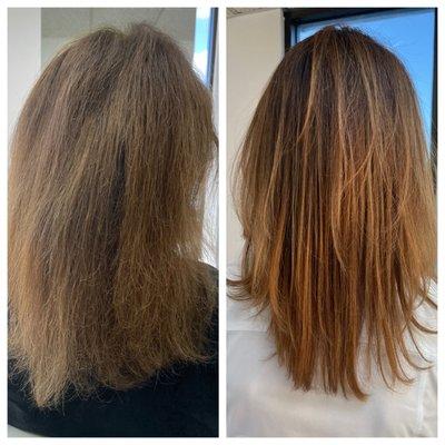 Keratin treatment before and after! Wake up to smooth hair for up to 5 months!