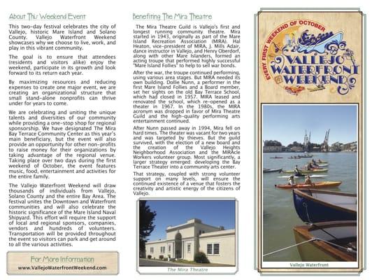 2015 Brochure design for Vallejo Waterfront Weekend