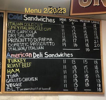 Menu 2/20/23