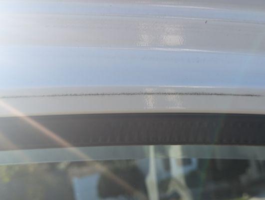 Passenger Top edge of door dirty