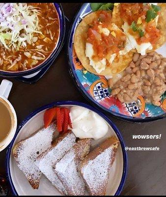 Pozole, Huevos Rancheros, Tres Leches French Toast