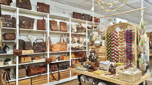 Exquisite leather bags at great prices--for men and women! Plus, check out our game table full of handmade chess sets and more.