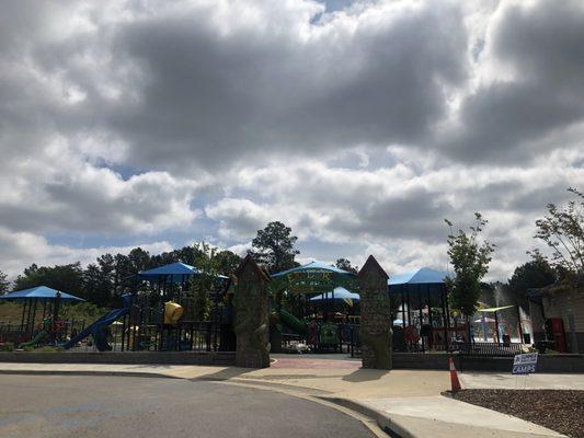 Explore playground and splash pad (restrooms on-site)