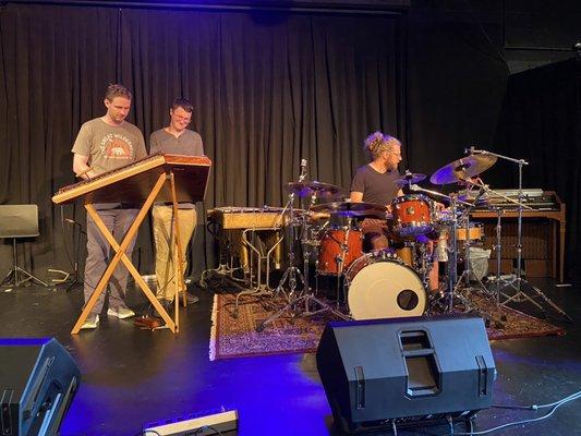 Joshua Messick, with his young protégé Ben, along with the Rocktopus, drummer/percussionist James Kylen