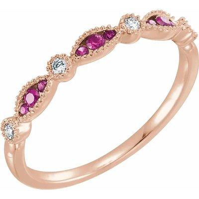 Diamond and Ruby stackable Anniversary ring