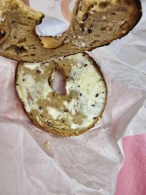 Very sad looking bagel.