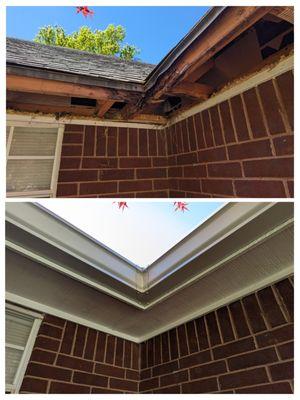 Fascia, Soffit & Gutter replacement on a house in Springdale AR