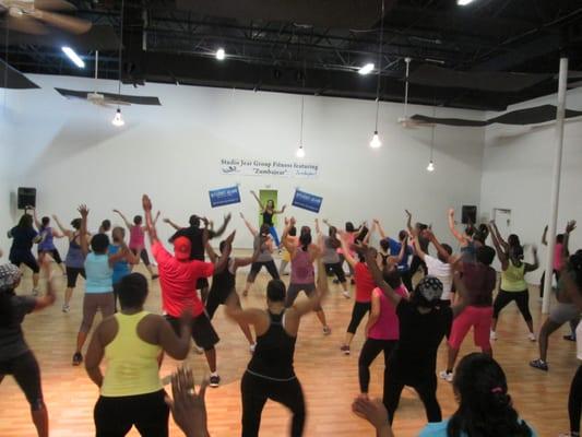 Zumba Fitness at Studio Jear!  All Zumba Instructors are also fitness trained!  Cueing, motivation - safety tips /