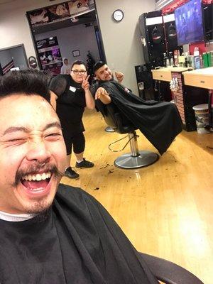 My barber didn't care enough to be in the picture ‍