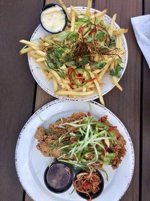 Asian fries ($5) and Korean fried chicken ($13)