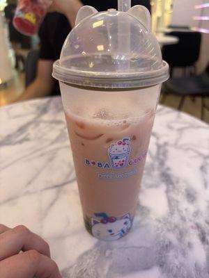 Rose Milk Tea with Sakura Boba