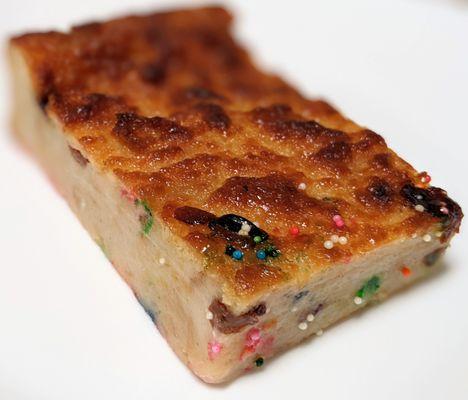 Budin de Pan, Mexican bread pudding comes soggy and was a little too sweet.