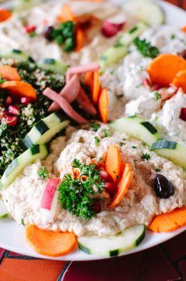 Baba Ghanoush on our appetizer dip platter!