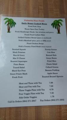 Menu of awesome options