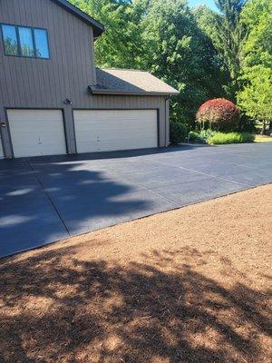 Driveway stain applied