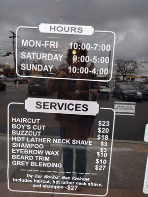 Hours, current prices.