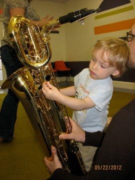 Boy meets baritone saxophone