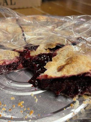 Marionberry pie with very thin crust.