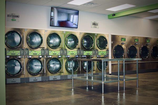 We have 28 dryers available in 3 different sizes. These are guaranteed to get your clothes dry in no less time than you expect.