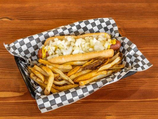 All Beef 1/4# Hot Dog with Fresh cut Fries