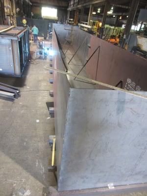 45' long tank being fabricated in our shop.