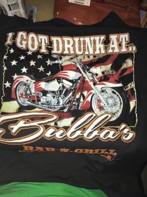 I got crick at.. bubba's bar n grill, love my new shirt