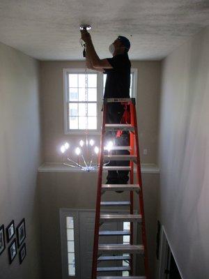 Changed Light Fixture in Foyer