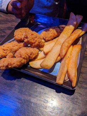 3 chicken tenders with bottomless fries